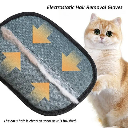 Reusable Pet Hair Remover Mitt, Washable Static Fur & Lint Cleaner for Furniture, Bedding & Car Seats