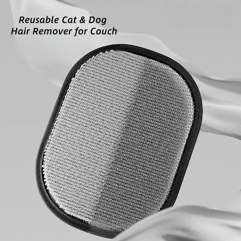 Reusable Pet Hair Remover Mitt, Washable Static Fur & Lint Cleaner for Furniture, Bedding & Car Seats