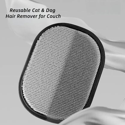 Reusable Pet Hair Remover Mitt, Washable Static Fur & Lint Cleaner for Furniture, Bedding & Car Seats